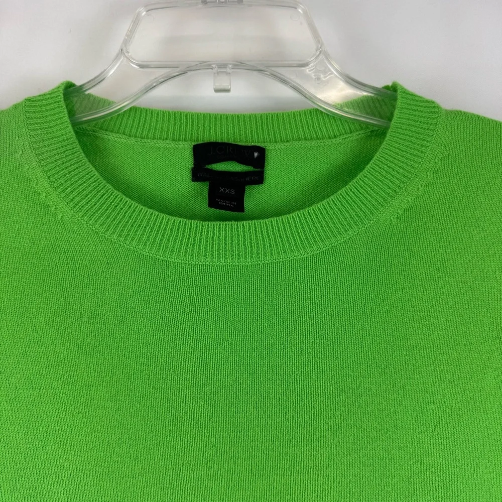 J.Crew Collection Italian Cashmere Crewneck‎ Sweater Lime Green Women’s XXS